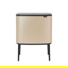 Cos de gunoi cu soft touch, Brabantia, Bo Touch Metallic, 11+23 L, 31.2x54x68 cm, otel, auriu