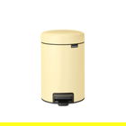 Cos de gunoi cu pedala, Brabantia, NewIcon Mellow Yellow, 3 L, 23.5x16.8x26.4 cm, otel, galben pastel