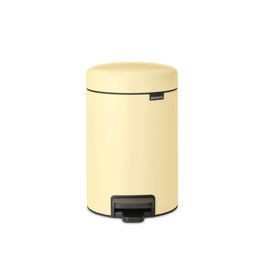 Cos de gunoi cu pedala, Brabantia, NewIcon Mellow Yellow, 3 L, 23.5x16.8x26.4 cm, otel, galben pastel