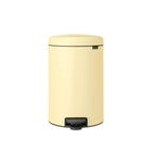 Cos de gunoi cu pedala, Brabantia, NewIcon Mellow Yellow, 20 L, 38x29x46.7 cm, otel, galben pastel