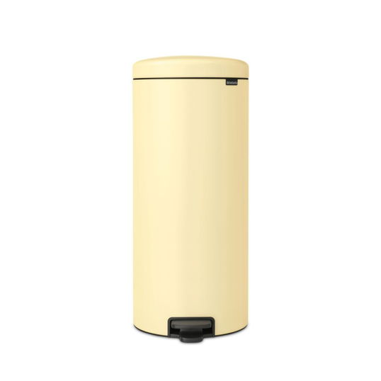 Cos de gunoi cu pedala, Brabantia, NewIcon Mellow Yellow, 30 L, 38x29.3x67.9 cm, otel, galben pastel