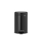 Cos de gunoi cu pedala, Brabantia, NewIcon, 3 L, 23.5x16.8x26.4 cm, otel, negru mat
