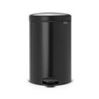 Cos de gunoi cu pedala, Brabantia, NewIcon, 20 L, 38x29x46.7 cm, otel, negru mat