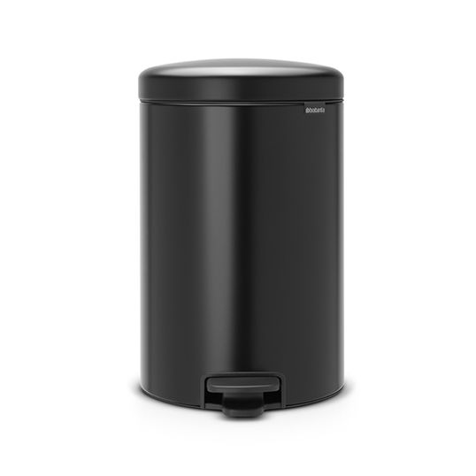 Cos de gunoi cu pedala, Brabantia, NewIcon, 20 L, 38x29x46.7 cm, otel, negru mat