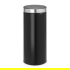 Cos de gunoi cu soft touch, Brabantia, Touch New, 30 L, 32x29.5x72 cm, otel, negru mat/argintiu