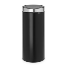 Cos de gunoi cu soft touch, Brabantia, Touch New, 30 L, 32x29.5x72 cm, otel, negru mat/argintiu