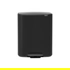 Cos de gunoi cu pedala, Brabantia, Bo Pedal, 60 L, 36.3x54.1x65.2 cm, otel, negru mat