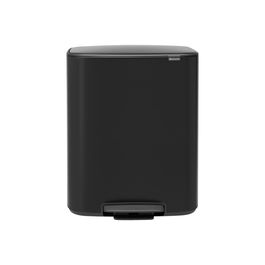 Cos de gunoi cu pedala, Brabantia, Bo Pedal, 60 L, 36.3x54.1x65.2 cm, otel, negru mat