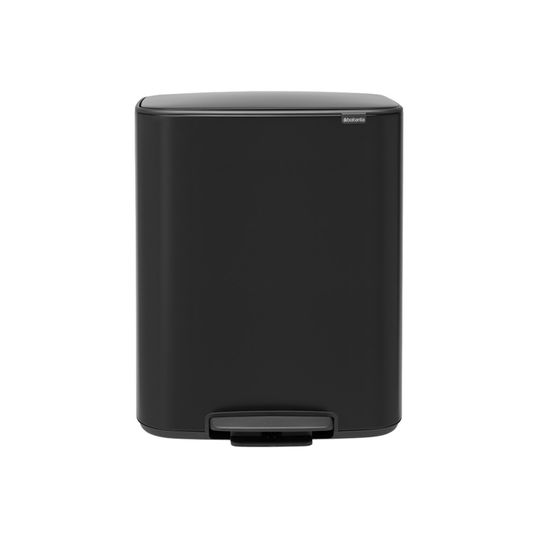 Cos de gunoi cu pedala, Brabantia, Bo Pedal, 60 L, 36.3x54.1x65.2 cm, otel, negru mat