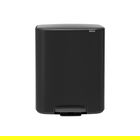 Cos de gunoi cu pedala, Brabantia, Bo Pedal, 2x30 L, 36.3x54.1x65.2 cm, otel, negru mat