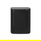 Cos de gunoi cu soft touch, Brabantia, Bo Touch Matt, 60 L, 31.2x54.5x65.6 cm, otel, negru mat