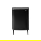 Cos de gunoi cu soft touch, Brabantia, Bo Touch Matt, 2x30 L, 31.2x54.5x81.5 cm, otel, negru mat