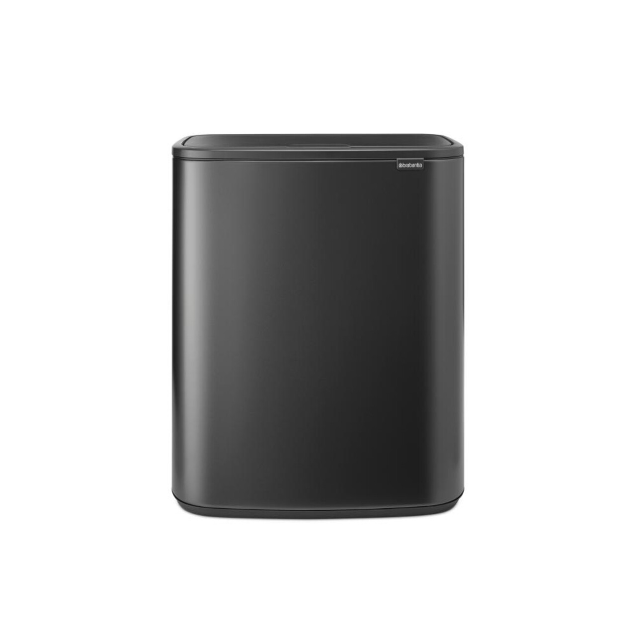 Cos de gunoi cu soft touch, Brabantia, Bo Touch, 2x30 L, 31.2x54.5x65.6 cm, otel, gri inchis