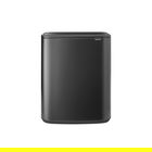 Cos de gunoi cu soft touch, Brabantia, Bo Touch, 2x30 L, 31.2x54.5x65.6 cm, otel, gri inchis