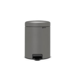 Cos de gunoi cu pedala, Brabantia, NewIcon, 5 L, 27.2x20.5x29.1 cm, otel, gri