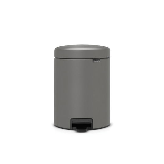 Cos de gunoi cu pedala, Brabantia, NewIcon, 5 L, 27.2x20.5x29.1 cm, otel, gri