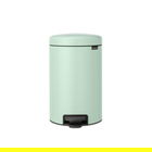 Cos de gunoi cu pedala, Brabantia, NewIcon Jade Green, 12 L, 33.8x25.1x41.1 cm, otel, verde jad