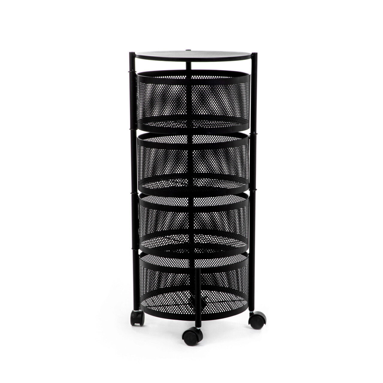 Etajera cu roti Robus, Homla, 34x75 cm, metal, negru