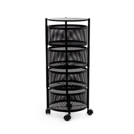 Etajera cu roti Robus, Homla, 34x75 cm, metal, negru