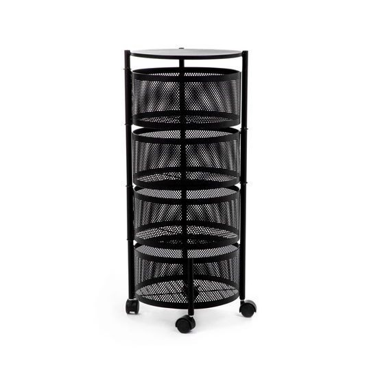 Etajera cu roti Robus, Homla, 34x75 cm, metal, negru