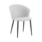 Scaun Lujo, Homla, 59x56.5x81 cm, metal/poliester, gri deschis