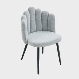 Scaun Luxe, Homla, 55x49x85 cm, MDF/poliester, gri deschis