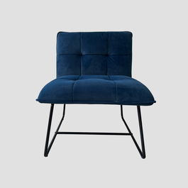 Fotoliu Nelox, Homla, 69x63x73 cm, MDF/metal/catifea, bleumarin