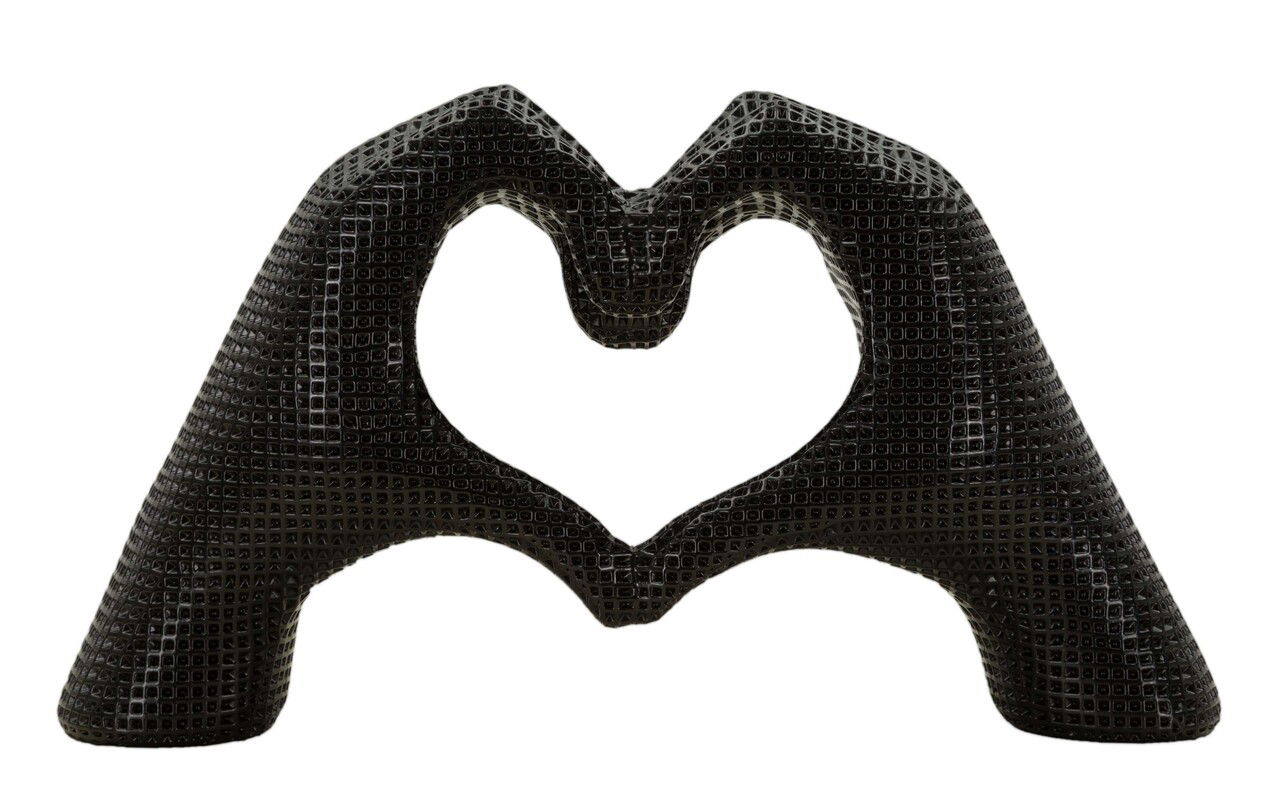 Figurina /sculptura decorativa Hands Lover, Mauro Ferretti, 25x7.5x13.5 cm, polirasina, negru