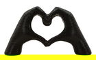 Figurina /sculptura decorativa Hands Lover, Mauro Ferretti, 25x7.5x13.5 cm, polirasina, negru