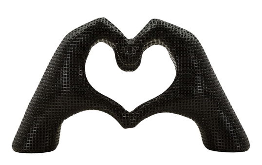 Figurina /sculptura decorativa Hands Lover, Mauro Ferretti, 25x7.5x13.5 cm, polirasina, negru