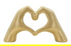 Figurina /sculptura decorativa Hands Lover, Mauro Ferretti, 25x7.5x13.5 cm, polirasina, auriu