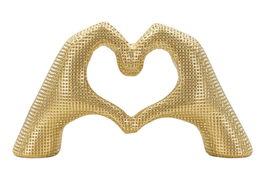Figurina /sculptura decorativa Hands Lover, Mauro Ferretti, 25x7.5x13.5 cm, polirasina, auriu