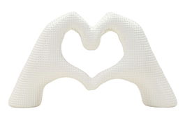 Figurina /sculptura decorativa Hands Lover, Mauro Ferretti, 25x7.5x13.5 cm, polirasina, alb