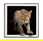 Tablou decorativ Jaguar -A, Mauro Ferretti, 82x82 cm, lemn de pin/canvas pictat si lacuit, multicolor