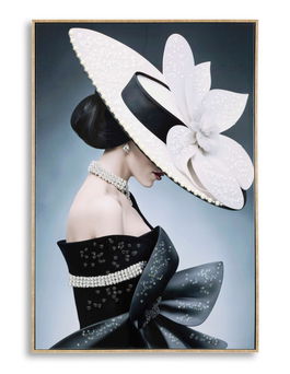 Tablou decorativ Marty Profile -H, Mauro Ferretti, 62x92 cm, lemn de pin/canvas pictat si lacuit, multicolor