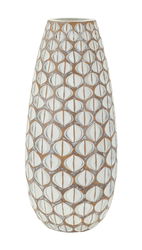 Vaza decorativa Tibet, Mauro Ferretti, 20x20x45.5 cm, polirasina, alb antic