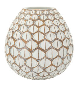 Vaza decorativa Tibet, Mauro Ferretti, 27x27x27 cm, polirasina, alb antic