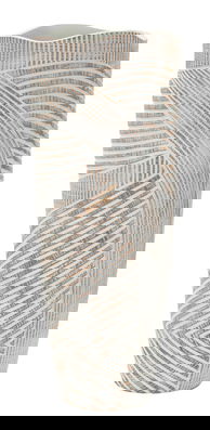 Vaza decorativa Wood Effect, Mauro Ferretti, 18x18x45 cm, polirasina, alb antic
