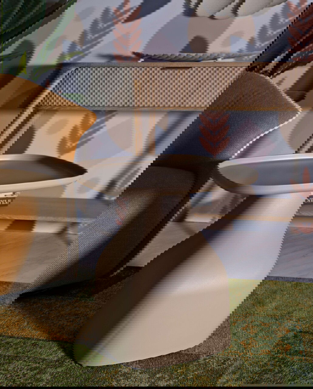 Masuta de cafea Gea, Mauro Ferretti, 48x48x50 cm, plastic, gri