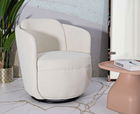 Fotoliu rotativ Torino Cream Swivel, Mauro Ferretti, 70x72x75 cm, fier/poliester, crem