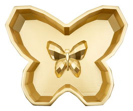 Tava decorativa Butterfly, Mauro Ferretti, 20.5x17.5x3 cm, polirasina, auriu