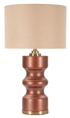 Lampa de masa Rosenthal -H, Mauro Ferretti, 1 x E27, 40W, 40.5x69.5 cm, sticla/fier/textil, maro/auriu