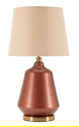 Lampa de masa Rosenthal -C, Mauro Ferretti, 1 x E27, 40W, 35.5x65 cm, sticla/fier/textil, maro/auriu