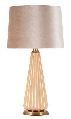 Lampa de masa Perly -H, Mauro Ferretti, 1 x E27, 40W, 36.5x68.5 cm, sticla/fier/textil, perla/auriu