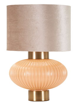 Lampa de masa Perly -W, Mauro Ferretti, 1 x E27, 40W, 33x49 cm, sticla/fier/textil, perla/auriu