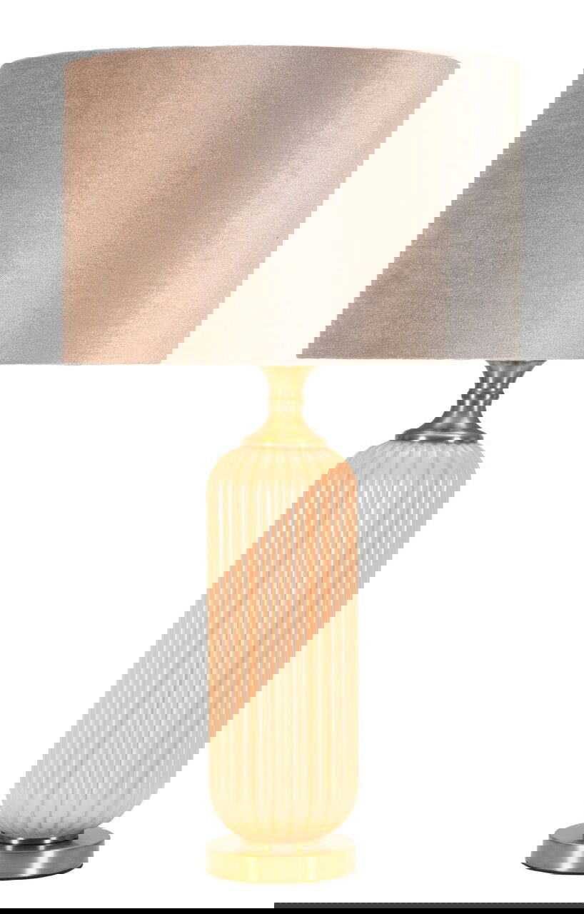 Lampa de masa Perly -C, Mauro Ferretti, 1 x E27, 40W, 35.5x64 cm, sticla/fier/textil, perla/auriu