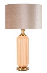 Lampa de masa Perly -C, Mauro Ferretti, 1 x E27, 40W, 35.5x64 cm, sticla/fier/textil, perla/auriu
