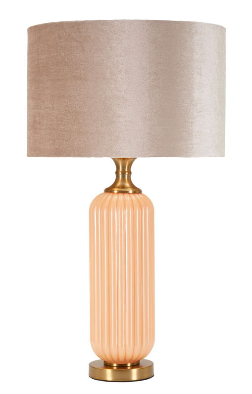 Lampa de masa Perly -C, Mauro Ferretti, 1 x E27, 40W, 35.5x64 cm, sticla/fier/textil, perla/auriu