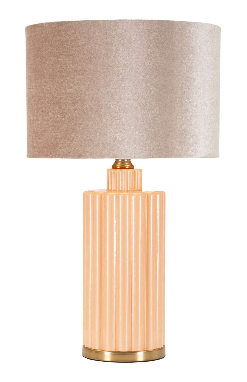 Lampa de masa Perly -D, Mauro Ferretti, 1 x E27, 40W, 40.5x69.5 cm, sticla/fier/textil, perla/auriu