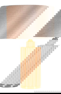 Lampa de masa Perly -D, Mauro Ferretti, 1 x E27, 40W, 40.5x69.5 cm, sticla/fier/textil, perla/auriu